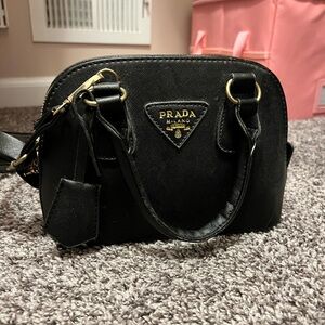 Kids Faux Prada Black Leather purse